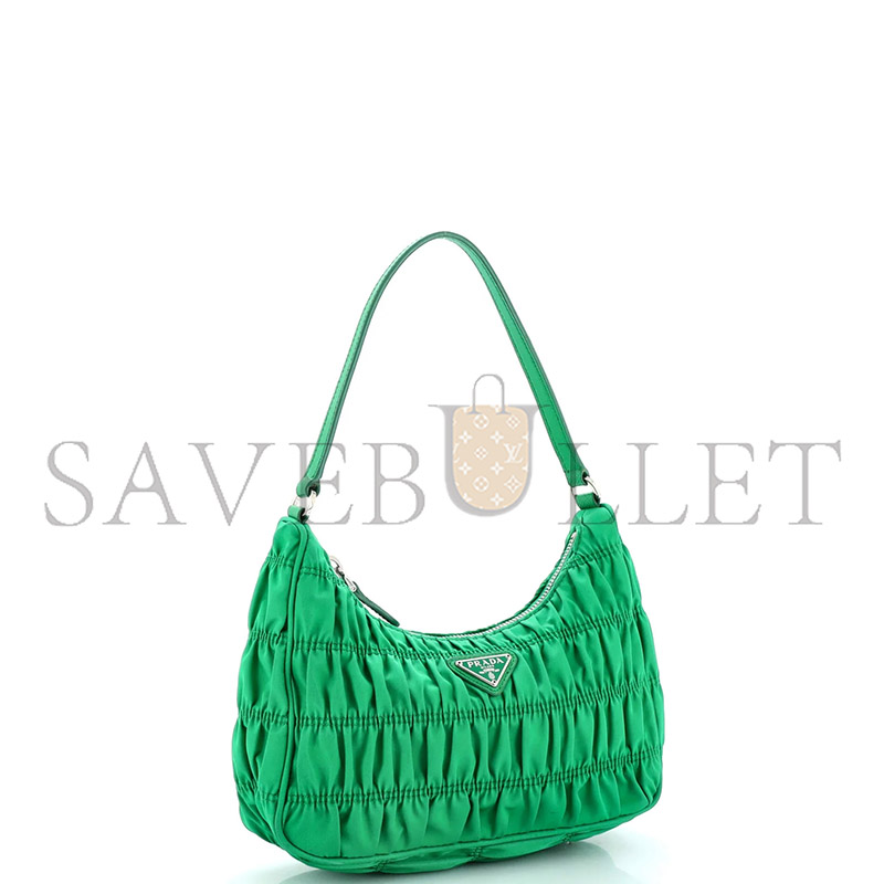 PRADA TESSUTO NYLON GAUFRE SHOULDER BAG MENTA 1NE204 (22*13*6cm)